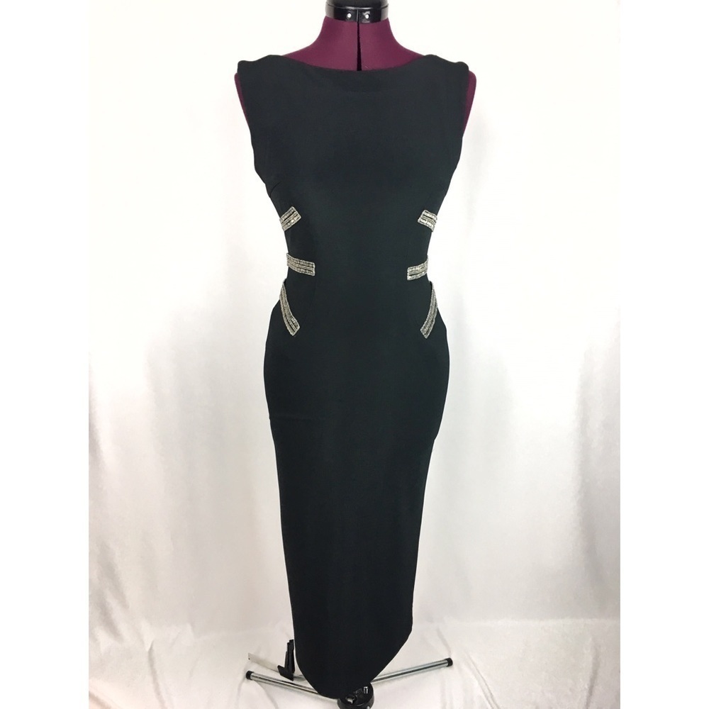 Joseph Ribkoff Vintage Long Black Sliver Dress